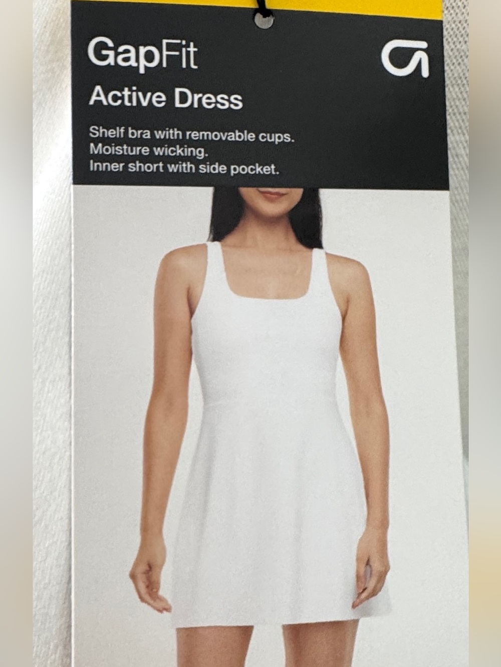 GAP White GapFit Active Mini Dress w hidden biker shorts
